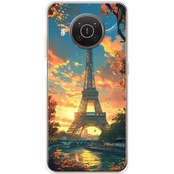 Силиконовый Чехол с Картинкой для Nokia X10 Принт (Париж, Эйфелева Башня) (45953-ysm037)