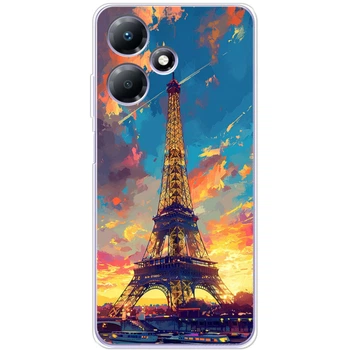 Силиконовый Чехол с Картинкой для Infinix Hot 30 Play Принт (Париж, Эйфелева Башня) (48061-ysm038)
