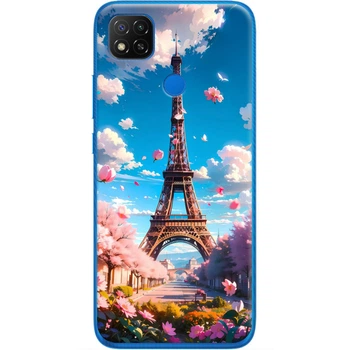 Силиконовый Чехол с Картинкой для Xiaomi Redmi 9C Принт (Париж, Эйфелева Башня) (40879-ysm035)