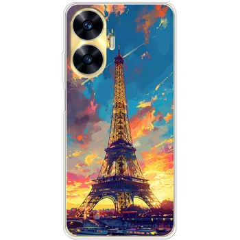 Силиконовый Чехол с Картинкой для Realme C55 Принт (Париж, Эйфелева Башня) (47679-ysm038)