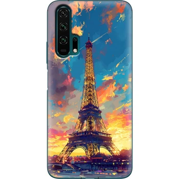 Силиконовый Чехол с Картинкой для Huawei Honor 20 Pro Принт (Париж, Эйфелева Башня) (38272-ysm038)