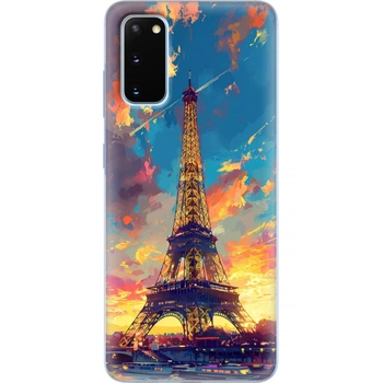 Силиконовый Чехол с Картинкой для Samsung Galaxy S20 (G980) Принт (Париж, Эйфелева Башня) (38869-ysm038)