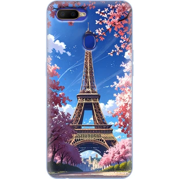 Силиконовый Чехол с Картинкой для OPPO A12 Принт (Париж, Эйфелева Башня) (42728-ysm036)