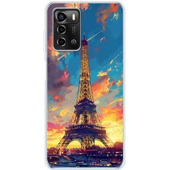 Силиконовый Чехол с Картинкой для ZTE Blade A72 Принт (Париж, Эйфелева Башня) (45322-ysm038)