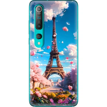 Силиконовый Чехол с Картинкой для Xiaomi Mi 10 Принт (Париж, Эйфелева Башня) (39436-ysm035)