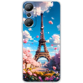 Силиконовый Чехол с Картинкой для Infinix Hot 20 4G Принт (Париж, Эйфелева Башня) (47756-ysm035)