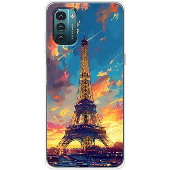 Силиконовый Чехол с Картинкой для Nokia G11 Принт (Париж, Эйфелева Башня) (44296-ysm038)