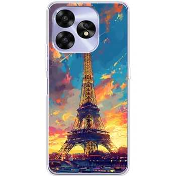Силиконовый Чехол с Картинкой для Umidigi A15C Принт (Париж, Эйфелева Башня) (56087-ysm038)