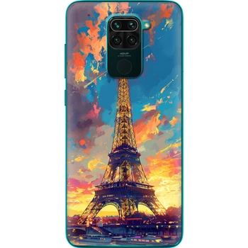 Силиконовый Чехол с Картинкой для Xiaomi Redmi 10X Принт (Париж, Эйфелева Башня) (40366-ysm038)
