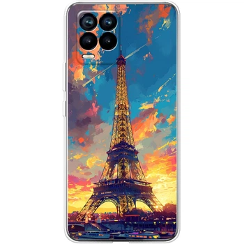 Силиконовый Чехол с Картинкой для Realme 8 Pro Принт (Париж, Эйфелева Башня) (043981-ysm038)