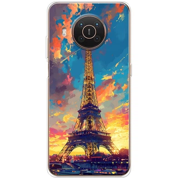 Силиконовый Чехол с Картинкой для Nokia X10 Принт (Париж, Эйфелева Башня) (45953-ysm038)