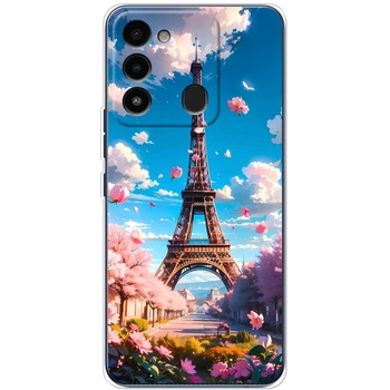 Силиконовый Чехол с Картинкой для Tecno Spark 8C Принт (Париж, Эйфелева Башня) (44426-ysm035)