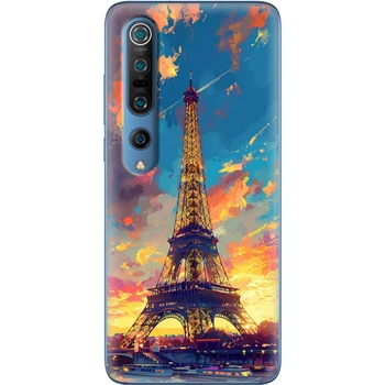 Силиконовый Чехол с Картинкой для Xiaomi Mi 10 Pro Принт (Париж, Эйфелева Башня) (39437-ysm038)