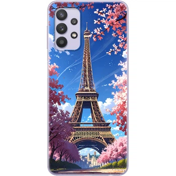 Силиконовый Чехол с Картинкой для Samsung Galaxy A32 4G (A325) Принт (Париж, Эйфелева Башня) (42084-ysm036)