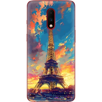 Силиконовый Чехол с Картинкой для OnePlus 7 Принт (Париж, Эйфелева Башня) (37256-ysm038)