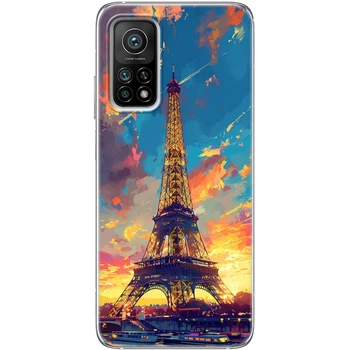 Силіконовий Чохол з Картинкою для Xiaomi Mi 10T Принт (Париж, Ейфелева Вежа) (41069-ysm038)