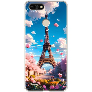 Силиконовый Чехол с Картинкой для Tecno Pop 2F Принт (Париж, Эйфелева Башня) (44374-ysm035)