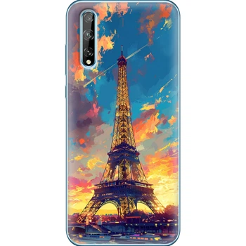 Силиконовый Чехол с Картинкой для Huawei P Smart S Принт (Париж, Эйфелева Башня) (40353-ysm038)