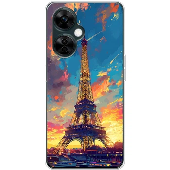 Силиконовый Чехол с Картинкой для OnePlus Nord CE 3 Lite Принт (Париж, Эйфелева Башня) (49058-ysm038)