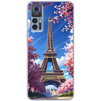 Силиконовый Чехол с Картинкой для TCL 30 Plus Принт (Париж, Эйфелева Башня) (56429-ysm036)
