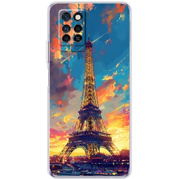 Силиконовый Чехол с Картинкой для Infinix Note 10 Pro Принт (Париж, Эйфелева Башня) (44884-ysm038)