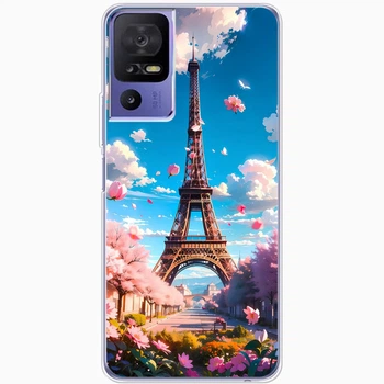 Силиконовый Чехол с Картинкой для TCL 40 SE Принт (Париж, Эйфелева Башня) (56083-ysm035)