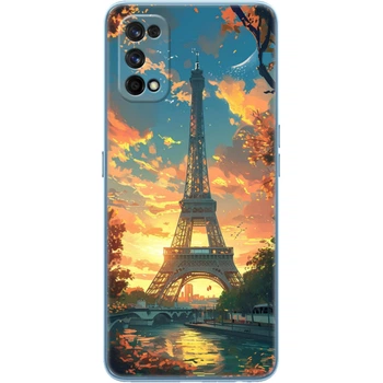Силиконовый Чехол с Картинкой для Realme 7 Pro Принт (Париж, Эйфелева Башня) (41746-ysm037)