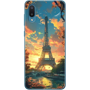 Силиконовый Чехол с Картинкой для Samsung Galaxy A02 (A022) Принт (Париж, Эйфелева Башня) (42004-ysm037)