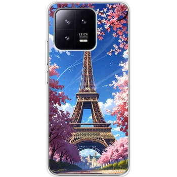 Силиконовый Чехол с Картинкой для Xiaomi 13 Принт (Париж, Эйфелева Башня) (46192-ysm036)