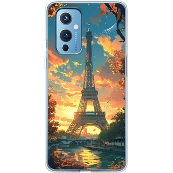 Силиконовый Чехол с Картинкой для OnePlus 9 Принт (Париж, Эйфелева Башня) (43957-ysm037)