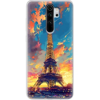 Силиконовый Чехол с Картинкой для Xiaomi Redmi Note 8 Pro Принт (Париж, Эйфелева Башня) (38222-ysm038)