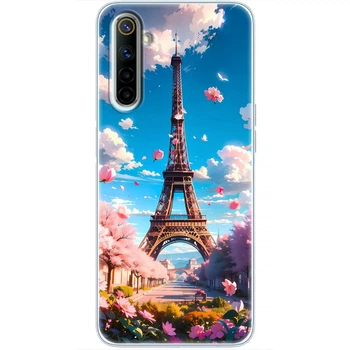Силиконовый Чехол с Картинкой для Realme 6 Принт (Париж, Эйфелева Башня) (40469-ysm035)
