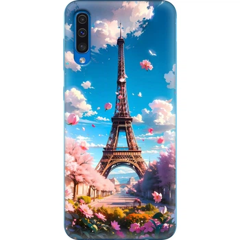 Силиконовый Чехол с Картинкой для Samsung Galaxy A50 (A505) Принт (Париж, Эйфелева Башня) (36417-ysm035)