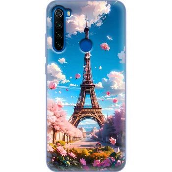Силиконовый Чехол с Картинкой для Xiaomi Redmi Note 8T Принт (Париж, Эйфелева Башня) (38532-ysm035)