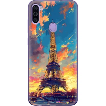 Силиконовый Чехол с Картинкой для Samsung Galaxy M11 (M115) Принт (Париж, Эйфелева Башня) (39780-ysm038)