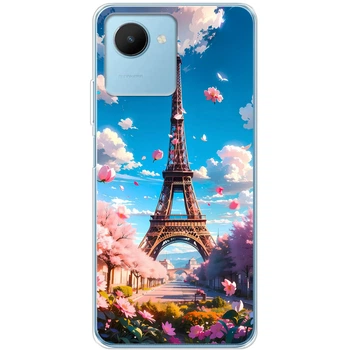 Силиконовый Чехол с Картинкой для Realme C30s Принт (Париж, Эйфелева Башня) (45370-ysm035)