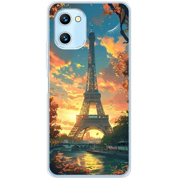 Силиконовый Чехол с Картинкой для Umidigi C1 Max Принт (Париж, Эйфелева Башня) (56533-ysm037)