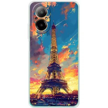 Силиконовый Чехол с Картинкой для Realme C67 Принт (Париж, Эйфелева Башня) (54983-ysm038)