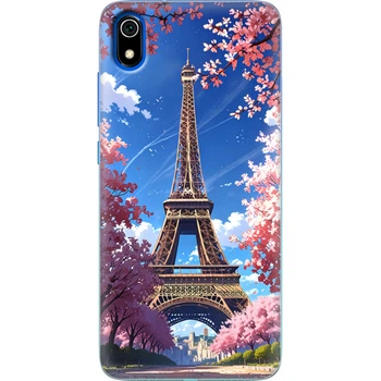 Силиконовый Чехол с Картинкой для Xiaomi Redmi 7A Принт (Париж, Эйфелева Башня) (37400-ysm036)