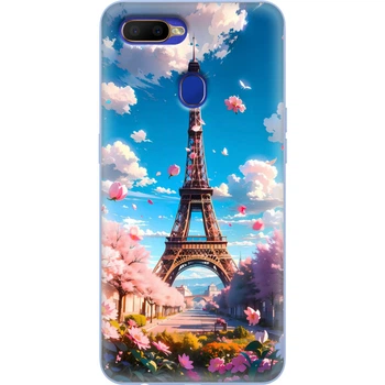 Силиконовый Чехол с Картинкой для OPPO A5s Принт (Париж, Эйфелева Башня) (38514-ysm035)