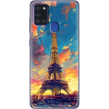 Силиконовый Чехол с Картинкой для Samsung Galaxy A21s (A217) Принт (Париж, Эйфелева Башня) (40006-ysm038)