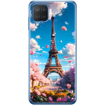 Силиконовый Чехол с Картинкой для Samsung Galaxy M12 (M127) Принт (Париж, Эйфелева Башня) (42464-ysm035)