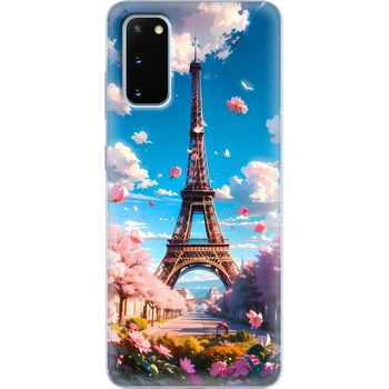 Силиконовый Чехол с Картинкой для Samsung Galaxy S20 (G980) Принт (Париж, Эйфелева Башня) (38869-ysm035)