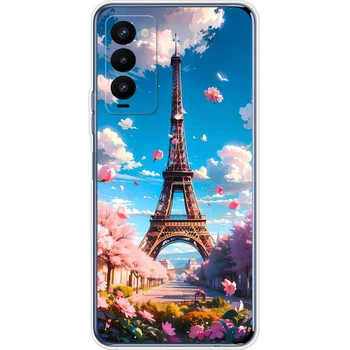Силиконовый Чехол с Картинкой для Tecno Camon 18 Принт (Париж, Эйфелева Башня) (44215-ysm035)