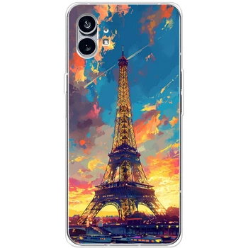 Силиконовый Чехол с Картинкой для Nothing Phone (1) Принт (Париж, Эйфелева Башня) (56037-ysm038)