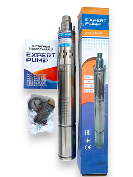Занурювальний шнековий насос EXPERT PUMP 3QGD 1,7-80-0,37кВт H=80м Q=1.7 м³/год