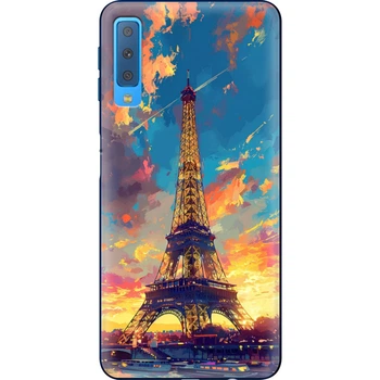 Силиконовый Чехол с Картинкой для Samsung Galaxy A7 2018 (A750) Принт (Париж, Эйфелева Башня) (35481-ysm038)