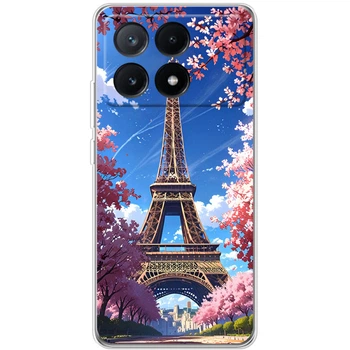 Силиконовый Чехол с Картинкой для Xiaomi Poco X6 Pro 5G Принт (Париж, Эйфелева Башня) (54938-ysm036)