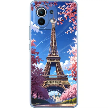 Силиконовый Чехол с Картинкой для Xiaomi Mi 11 Принт (Париж, Эйфелева Башня) (41924-ysm036)