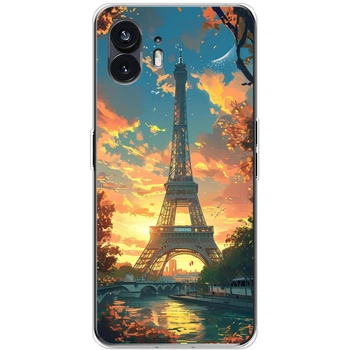 Силиконовый Чехол с Картинкой для Nothing Phone (2) Принт (Париж, Эйфелева Башня) (56038-ysm037)